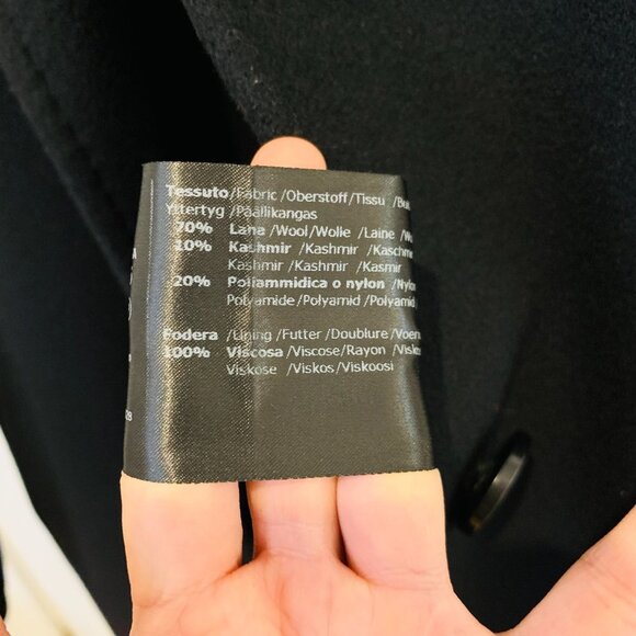 CINZIA ROCCA Black Wool Over Coat SIZE 6 - Picture 14 of 15